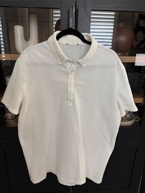Express Classic White Men's Button-Down Polo Shirt